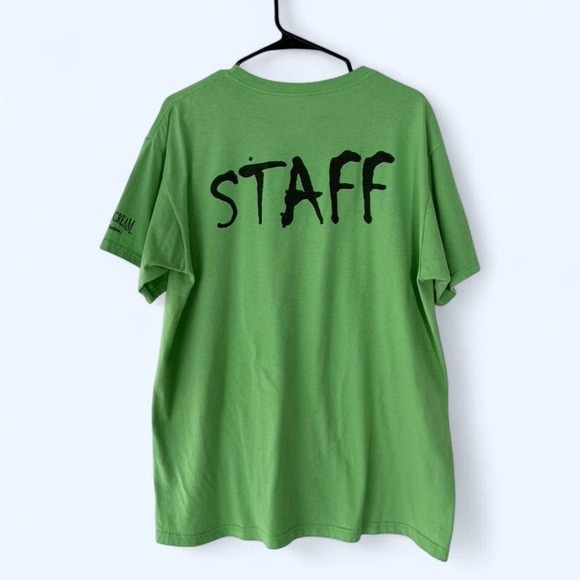 Fruit of the Loom Staff T Shirt Green Great‎ Minds Taste Alike HowlOScream Large - Picture 4 of 5